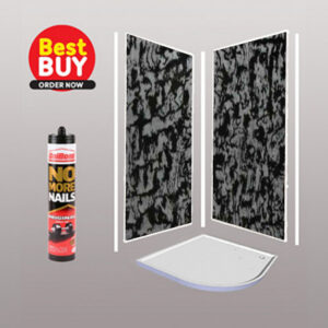 Pearlescent Black Wet Wall Panel Kit 1m x 2.4m x 10mm